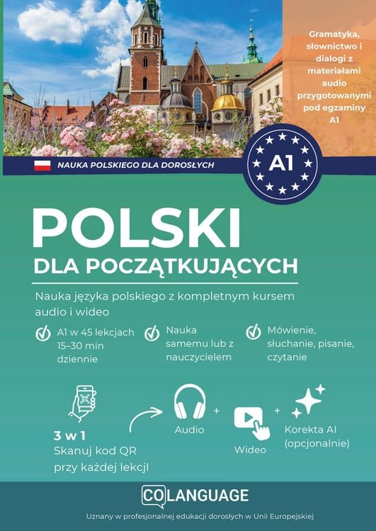 Produktbild: Polski A1 dla poczatkujacych. Nauka jezyka polskiego z kompletnym kursem audio i wideo