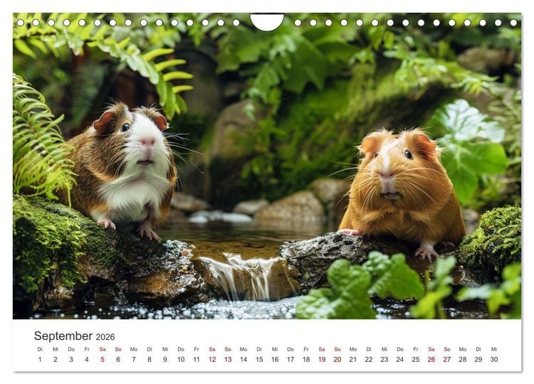 Produktbild: Wuschelbande - Ein Jahr voller Meerschweinchen (Wandkalender 2026 DIN A4 quer), CALVENDO Monatskalender