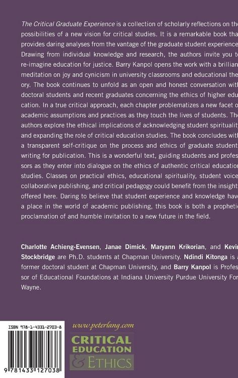 Produktbild: The Critical Graduate Experience