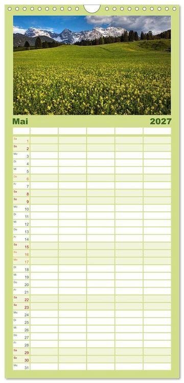 Produktbild: Familienplaner 2027 - Mittenwald - Perle des Werdenfelser Landes mit 5 Spalten (Wandkalender, 21 x 45 cm) CALVENDO