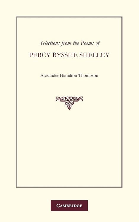 Produktbild: Selections from the Poems of Percy Bysshe Shelley