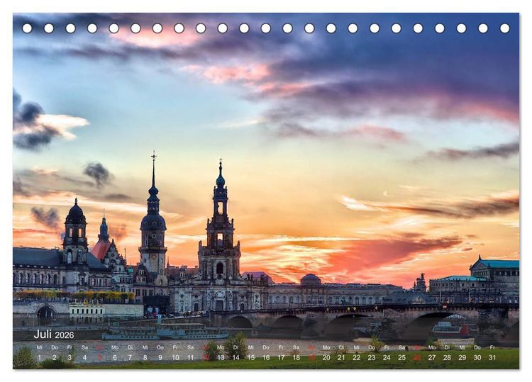 Produktbild: Dresden Bilder 2026 (Tischkalender 2026 DIN A5 quer), CALVENDO Monatskalender