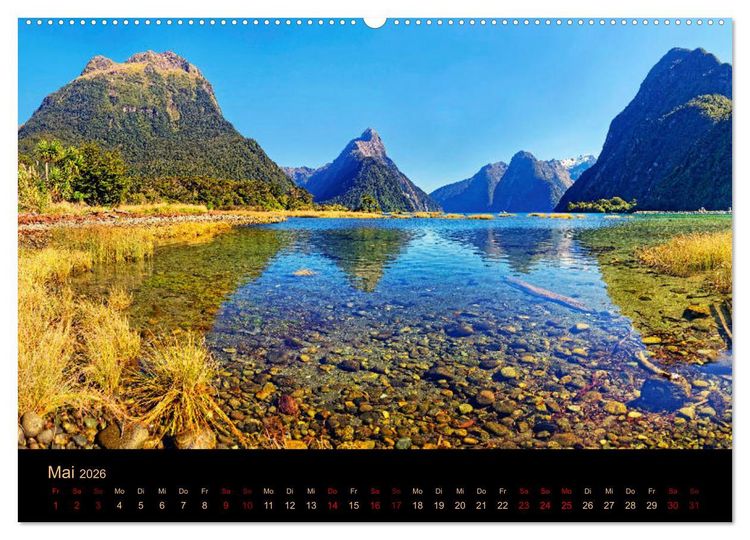 Produktbild: S&uuml;dseetraum Neuseeland (hochwertiger Premium Wandkalender 2026 DIN A2 quer), Kunstdruck in Hochglanz