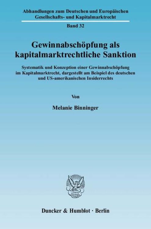 Produktbild: Gewinnabsch&ouml;pfung als kapitalmarktrechtliche Sanktion.