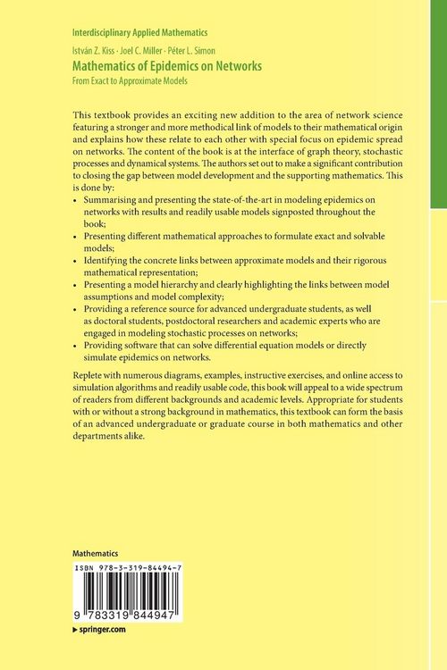 Produktbild: Mathematics of Epidemics on Networks