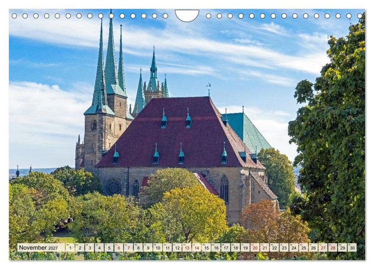 Produktbild: Erfurt &ndash; Ein Spaziergang durch die Landeshauptstadt (Wandkalender 2027 DIN A4 quer), CALVENDO Monatskalender