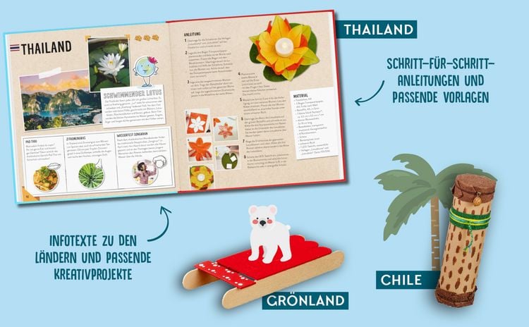 Produktbild: Meine Bastelreise um die Welt - Das Bastelbuch f&uuml;r Weltentdecker