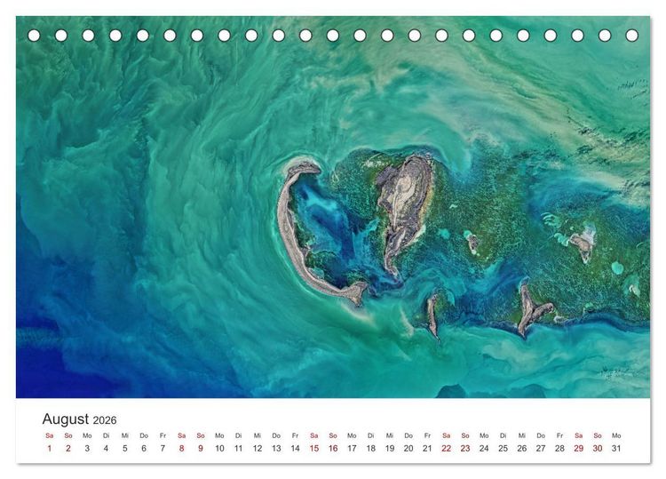 Produktbild: Satellitenbilder - Spektakul&auml;re Aufnahmen aus dem Weltall (Tischkalender 2026 DIN A5 quer), CALVENDO Monatskalender