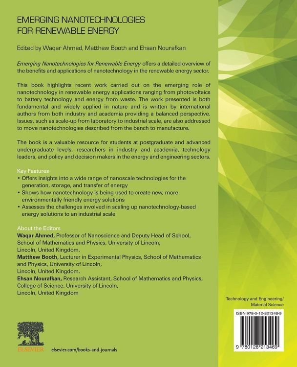 Produktbild: Emerging Nanotechnologies for Renewable Energy