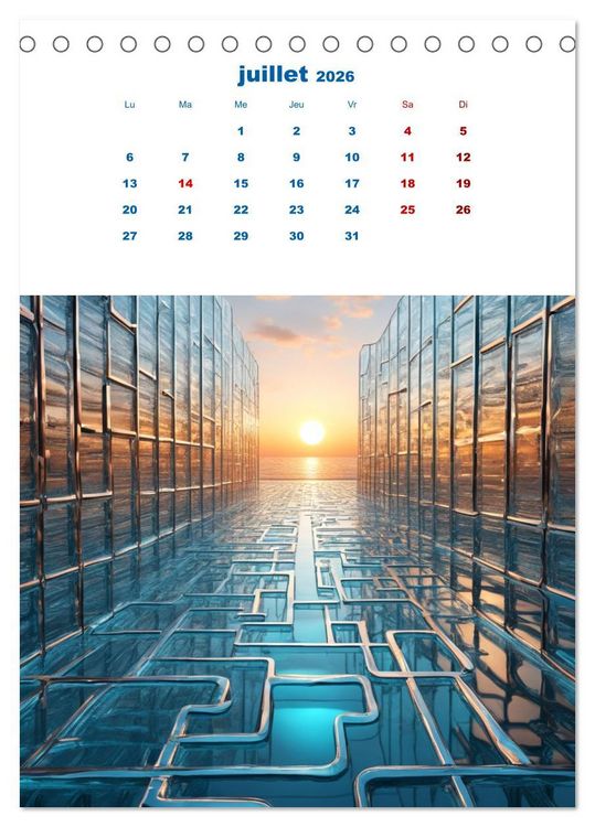 Produktbild: Les &eacute;nigmes du labyrinthe (Calendrier de bureau 2026 DIN A5 horizontal), CALVENDO calendrier mensuel