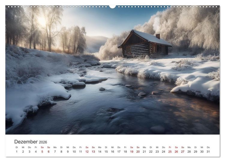 Produktbild: H&uuml;ttenzauber - Ein visueller Streifzug durch Norwegens Wildnis (hochwertiger Premium Wandkalender 2026 DIN A2 quer), Kunstdruck in Hochglanz