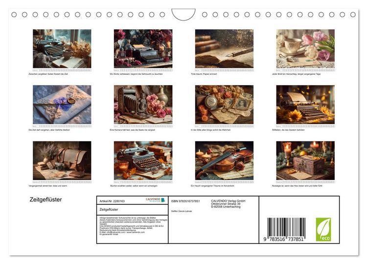 Produktbild: Zeitgefl&uuml;ster (Wandkalender 2026 DIN A4 quer), CALVENDO Monatskalender