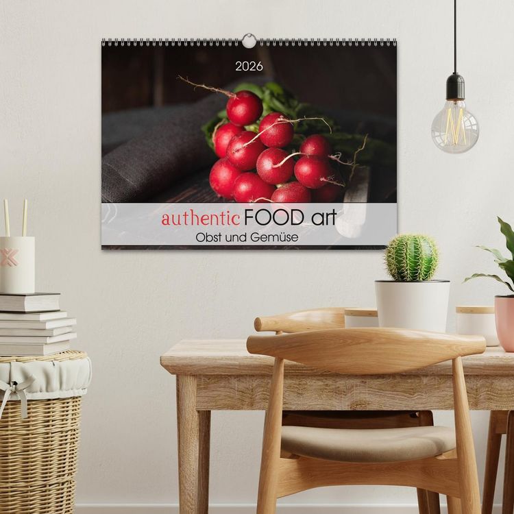 Produktbild: authentic FOOD art Obst und Gem&uuml;se (Wandkalender 2026 DIN A3 quer), CALVENDO Monatskalender