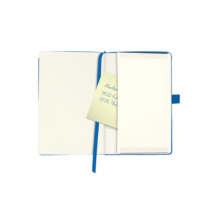 Produktbild: Herlitz Notizbuch Classic A6 96 Blatt kariert blue mit Leseband und Falttasche my.book