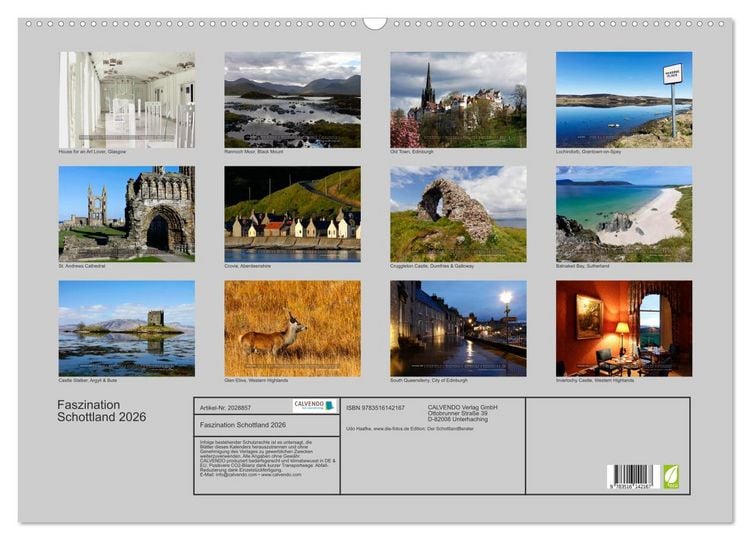Produktbild: Faszination Schottland 2026 (Wandkalender 2026 DIN A2 quer), CALVENDO Monatskalender