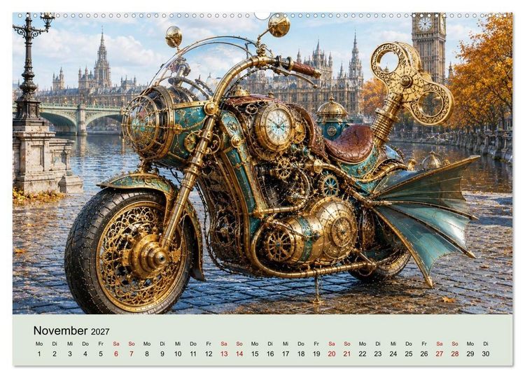 Produktbild: STEAMPUNK Motorcycles (Wandkalender 2027 DIN A2 quer), CALVENDO Monatskalender