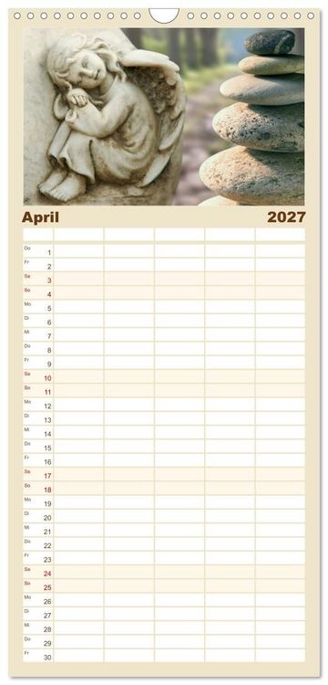 Produktbild: Familienplaner 2027 - Engel f&uuml;r Gl&uuml;ck & Schutz mit 5 Spalten (Wandkalender, 21 x 45 cm) CALVENDO