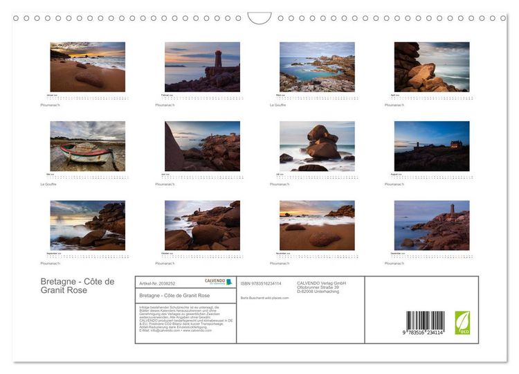 Produktbild: Bretagne - C&ocirc;te de Granit Rose (Wandkalender 2026 DIN A3 quer), CALVENDO Monatskalender