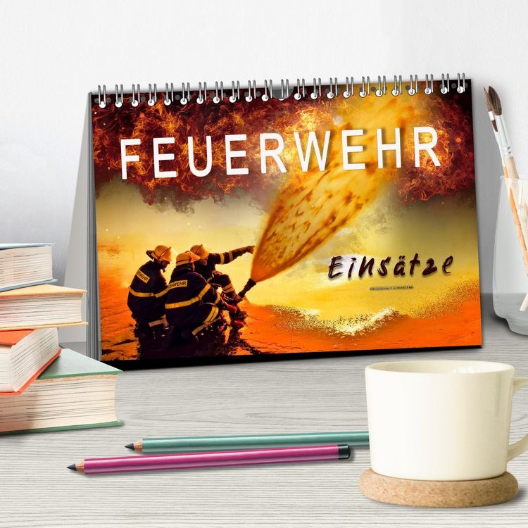 Produktbild: Feuerwehr - Eins&auml;tze (Tischkalender 2026 DIN A5 quer), CALVENDO Monatskalender