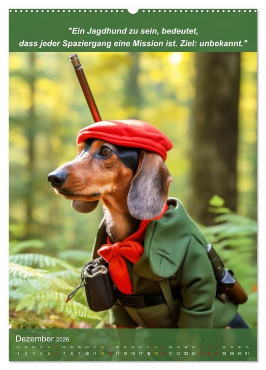 Produktbild: Lustige Jagdhunde mit J&auml;gerlatein (hochwertiger Premium Wandkalender 2026 DIN A2 hoch), Kunstdruck in Hochglanz
