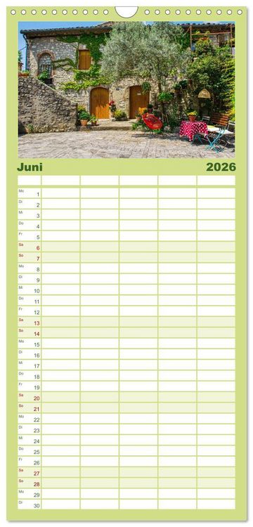 Produktbild: Familienplaner 2026 - Les Matelles - Mittelalterliches Kleinod mit 5 Spalten (Wandkalender, 21 x 45 cm) CALVENDO