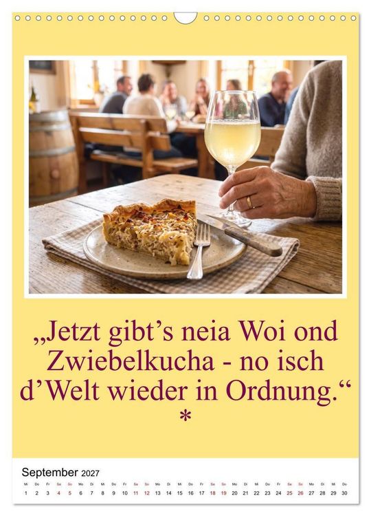 Produktbild: Schw&auml;bische Mundart - A Brezl ohne Salz isch wie a Dag ohne Bruddla (Wandkalender 2027 DIN A3 hoch), CALVENDO Monatskalender