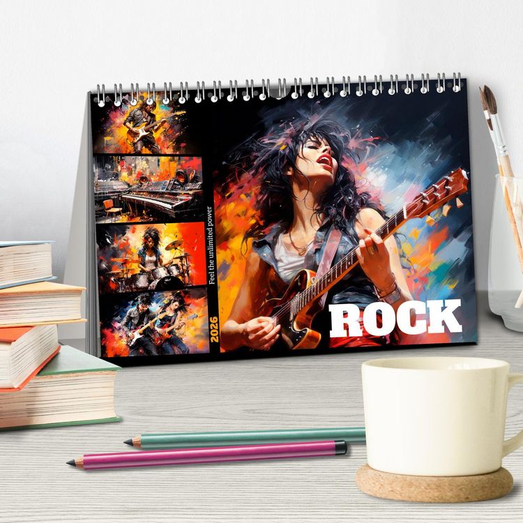 Produktbild: ROCK Feel the unlimited power (Desk Calendar 2026 DIN A5 landscape), CALVENDO 12 Month DeskCalendar