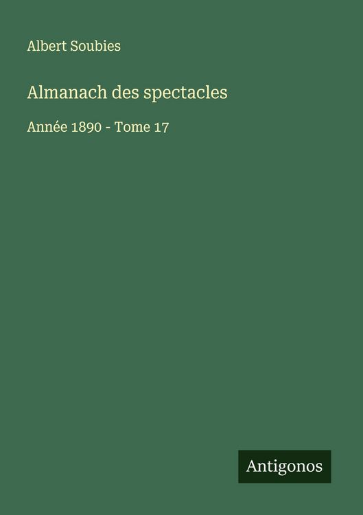 Produktbild: Almanach des spectacles