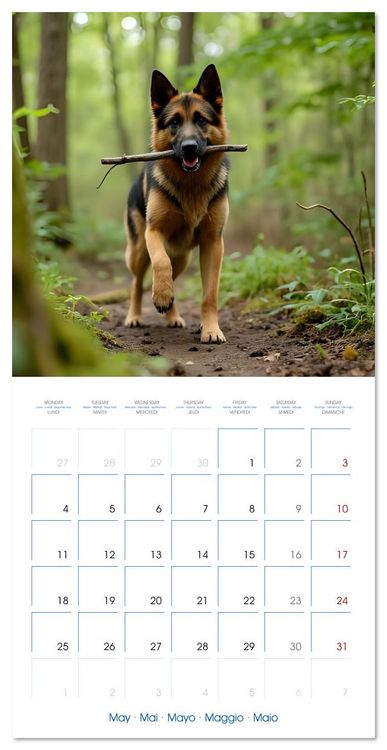 Produktbild: German Shepherds around the year (Wall Calendar 2026 12 &times; 12 Inch) CALVENDO 12 Month Wall Calendar