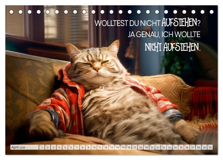 Produktbild: KATZEN-IRONIE Lach mal wieder (Tischkalender 2026 DIN A5 quer), CALVENDO Monatskalender