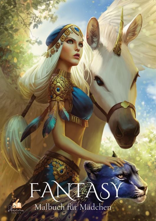 Produktbild: Fantasy – Malbuch für Mädchen ab 10 Jahren mit 50 handgezeichneten Ausmalmotiven