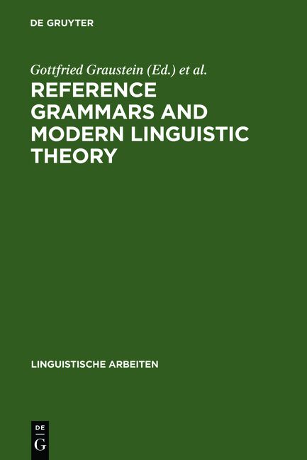 Produktbild: Reference Grammars and Modern Linguistic Theory