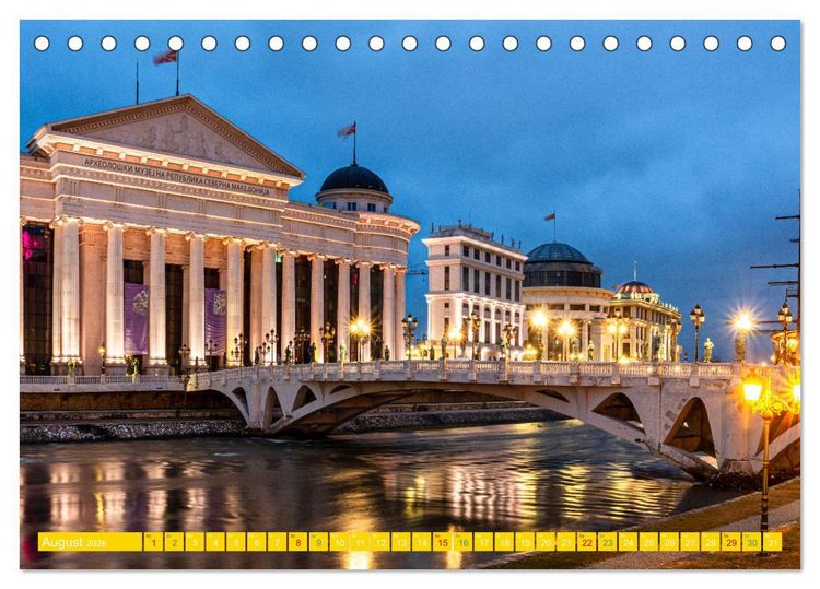 Produktbild: Skopje - Nordmazedoniens &uuml;berraschende Hauptstadt (Tischkalender 2026 DIN A5 quer), CALVENDO Monatskalender