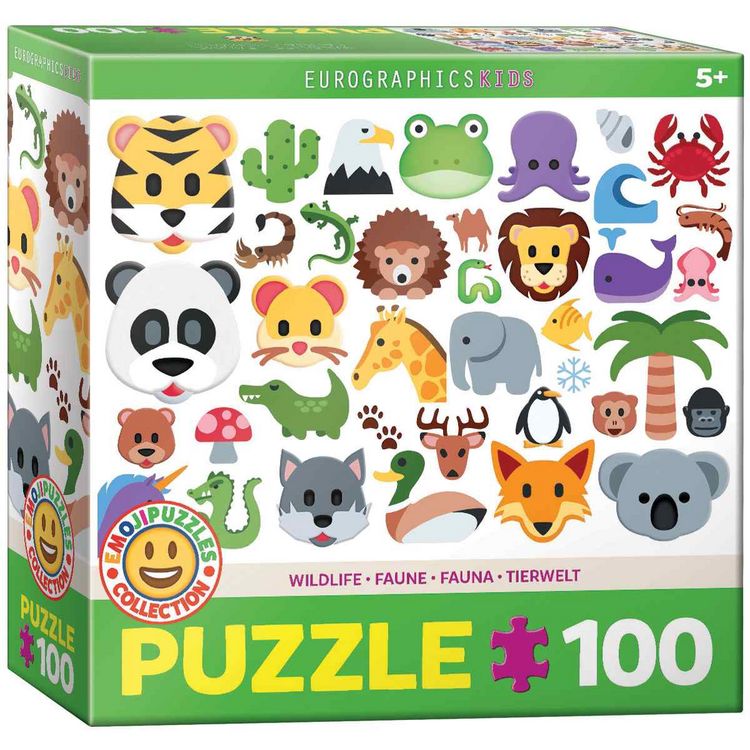 Produktbild: Eurographics 6100-5395 - Emojipuzzle-Wildtiere, Puzzle, 100 Teile