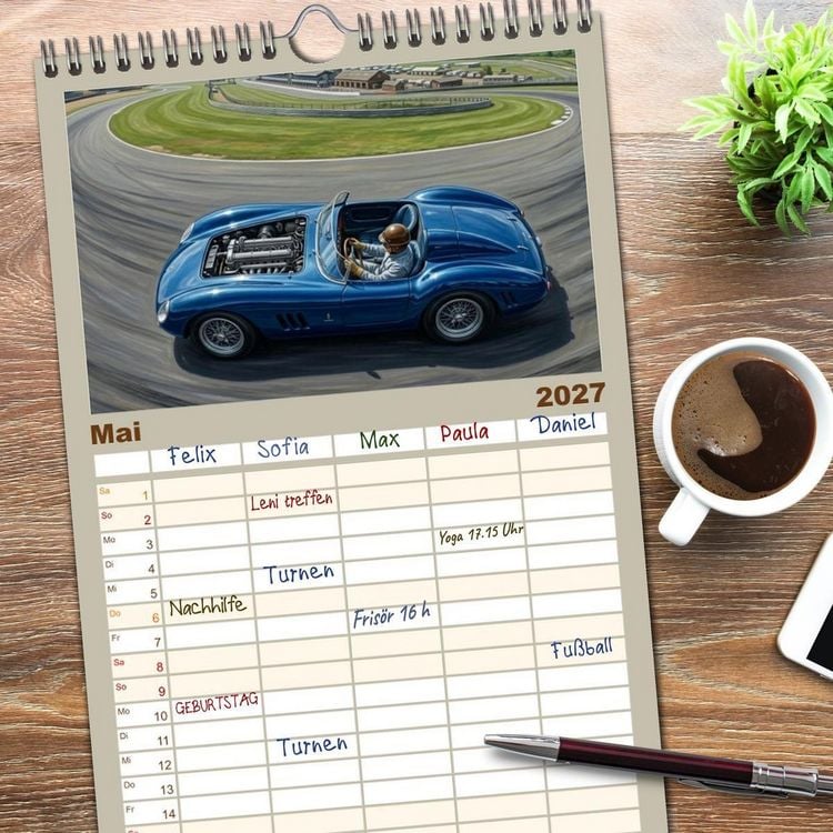 Produktbild: Familienplaner 2027 - N&auml;chster Halt: Rennstrecke mit 5 Spalten (Wandkalender, 21 x 45 cm) CALVENDO