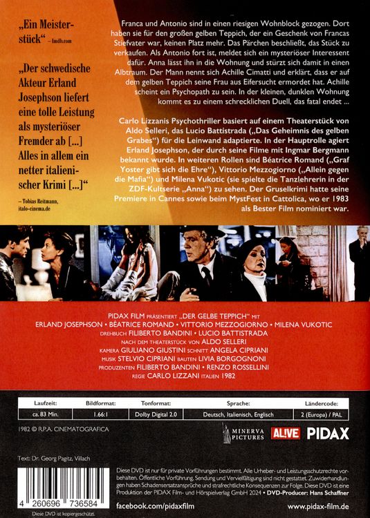 Produktbild: Der gelbe Teppich (La casa del tappeto giallo) / Spannender Gruselkrimi vom Autor von "Das Geheimnis des gelben Grabes" (Pidax Film-Klassiker)