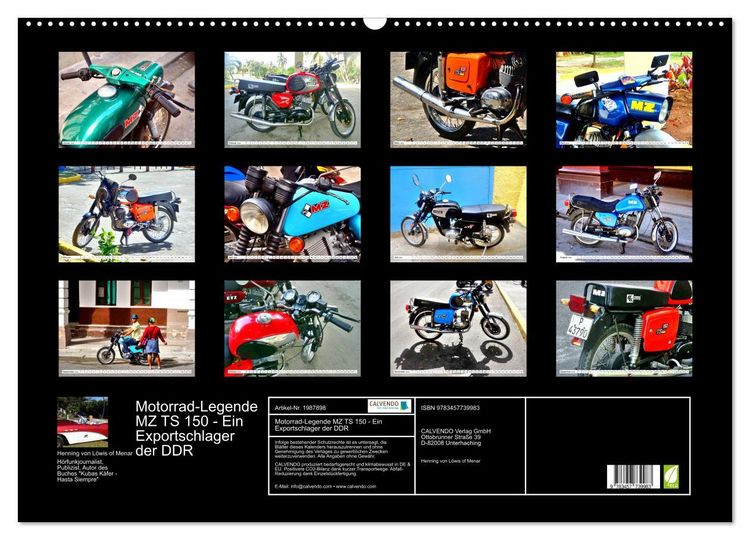 Produktbild: Motorrad-Legende MZ TS 150 - Ein Exportschlager der DDR (Wandkalender 2026 DIN A2 quer), CALVENDO Monatskalender