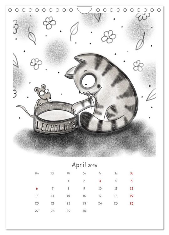 Produktbild: LEOPOLD DER DRITTE - Ein unglaublich liebenswerter Kater (Wandkalender 2026 DIN A4 hoch), CALVENDO Monatskalender