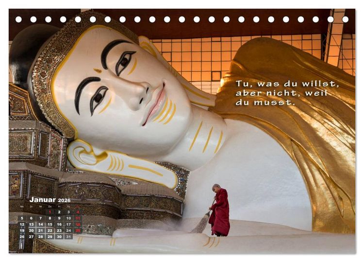 Produktbild: BUDDHAS WEISHEITEN - Balsam f&uuml;r die Seele (Tischkalender 2026 DIN A5 quer), CALVENDO Monatskalender
