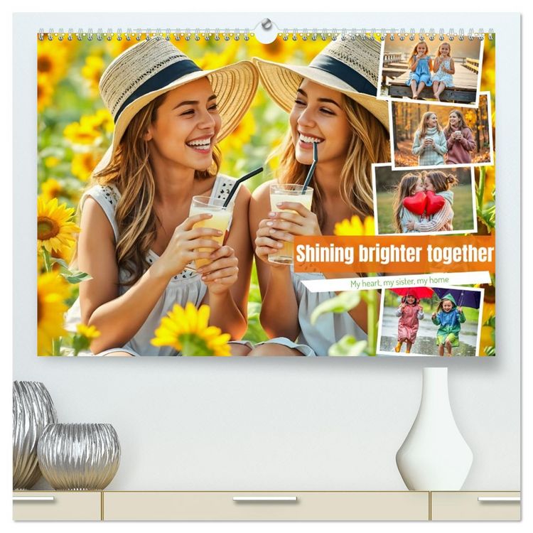 Produktbild: Shining brighter together - My heart, my sister, my home (High Quality Premium Wall Calendar 2026 DIN A2 landscape),CALVENDO 12 Month Wall Calendar