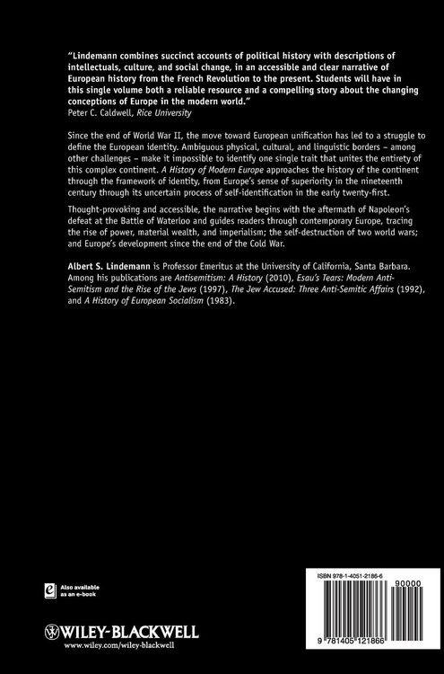 Produktbild: Lindemann, A: History of Modern Europe