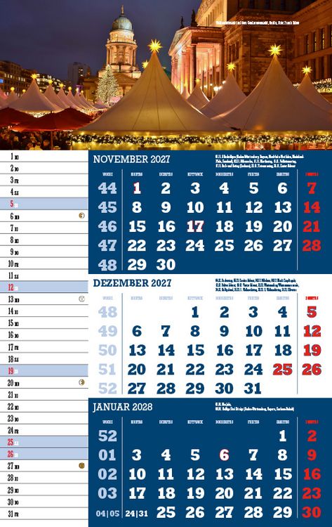 Produktbild: Drei-Monatskalender Deutschland 2027
