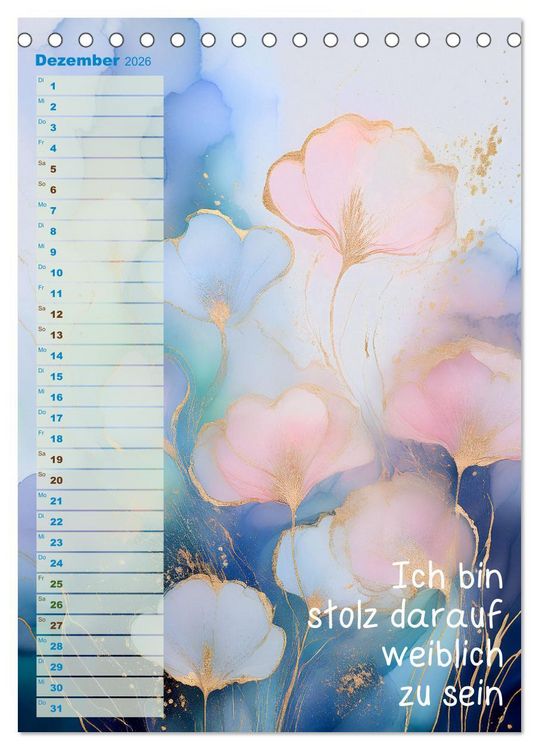 Produktbild: Der feminine Affirmationskalender (Tischkalender 2026 DIN A5 hoch), CALVENDO Monatskalender