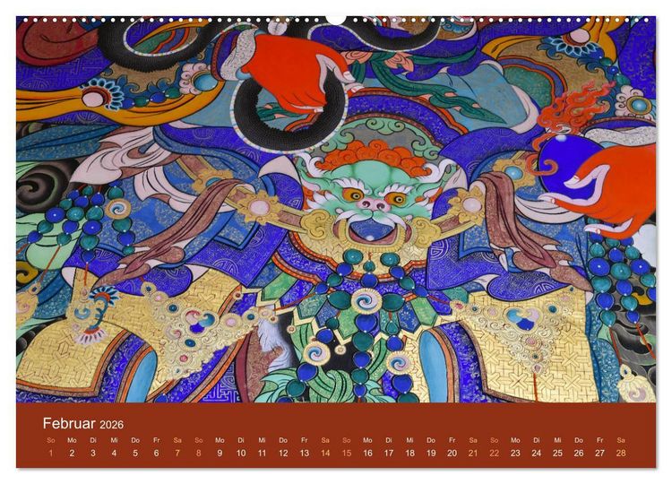 Produktbild: Buddhistische G&ouml;tter, G&ouml;tzen und D&auml;monen (hochwertiger Premium Wandkalender 2026 DIN A2 quer), Kunstdruck in Hochglanz