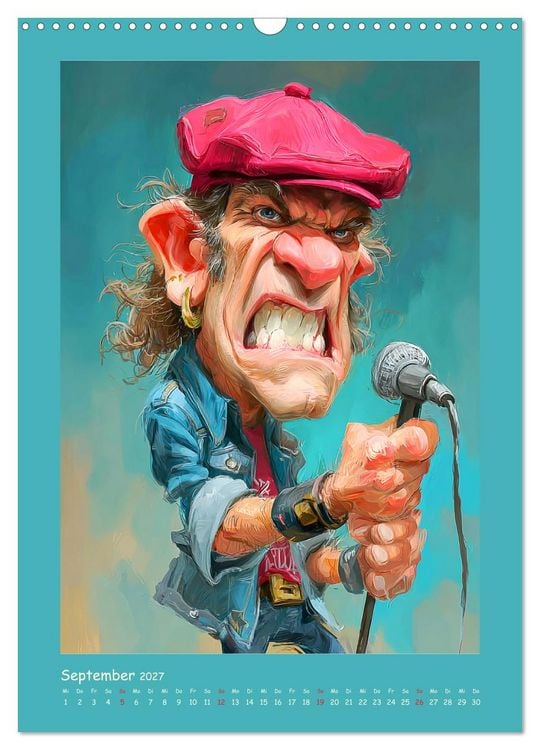Produktbild: Rock-Rhythmus. Karikaturen zwischen Kunst und Kult (Wandkalender 2027 DIN A3 hoch), CALVENDO Monatskalender
