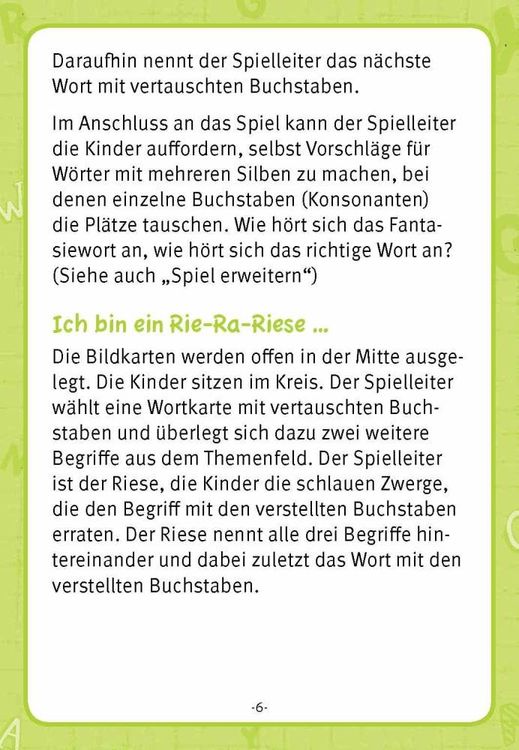 Laschwappen und Kiezematze. Vertauschte Buchstaben