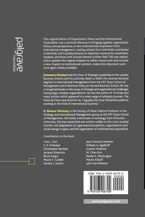 Produktbild: Organization Theory and the Multinational Corporation