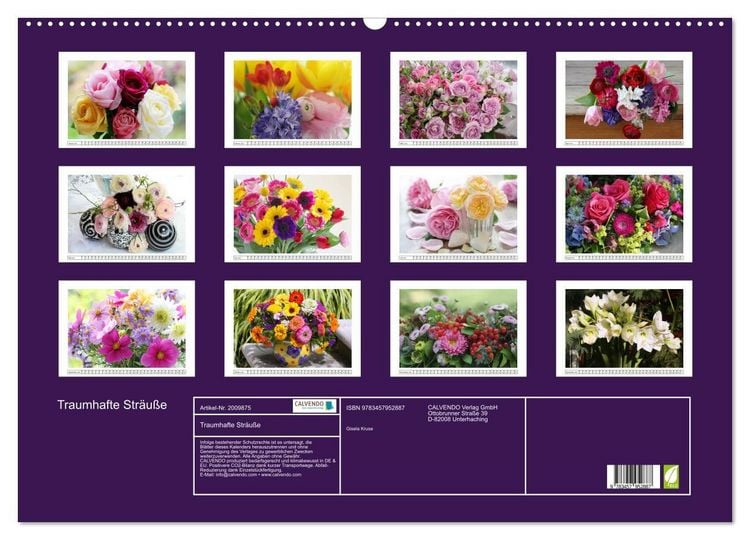 Produktbild: Traumhafte Str&auml;u&szlig;e (Wandkalender 2026 DIN A2 quer), CALVENDO Monatskalender