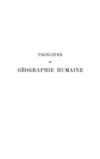 Produktbild: Principes de geographie humaine