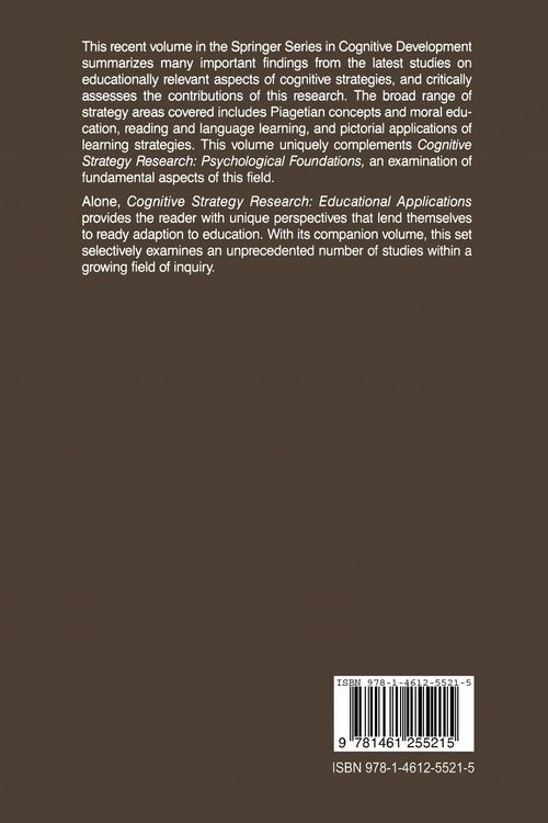 Produktbild: Cognitive Strategy Research